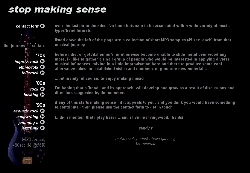 Stop Making Sense site (musician contact)